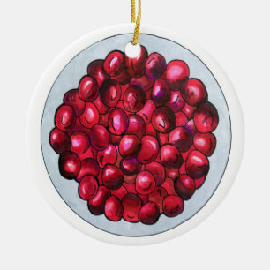 New England Cranbär Cranberry Bog Berries Julgransprydnad Keramik