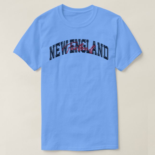 New England Football 3D Chrome T Shirt (Design framsida)