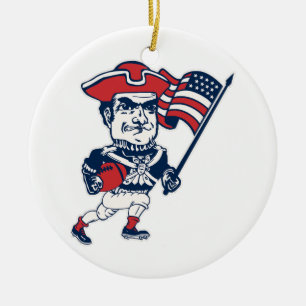 New England Football Maskot Julgransprydnad Keramik