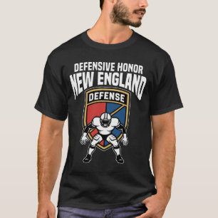 NEW ENGLAND FÖRSVARSHEDER - NEW ENGLAND FOTBOLL T SHIRT