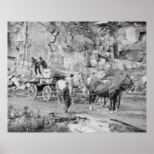 New England Granite Quarry, 1908. Gammalt foto Poster