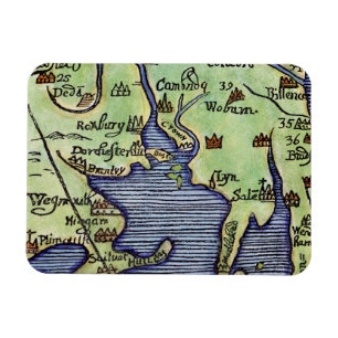 NEW ENGLAND KARTA 1677 MAGNET