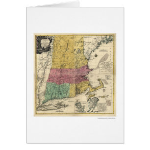 New England karta - 1777 Hälsningskort