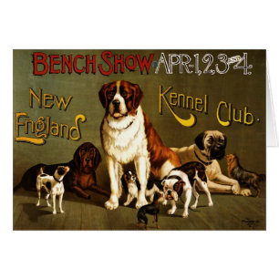 New England Kennel Klubb c.1890 show poster Hälsningskort