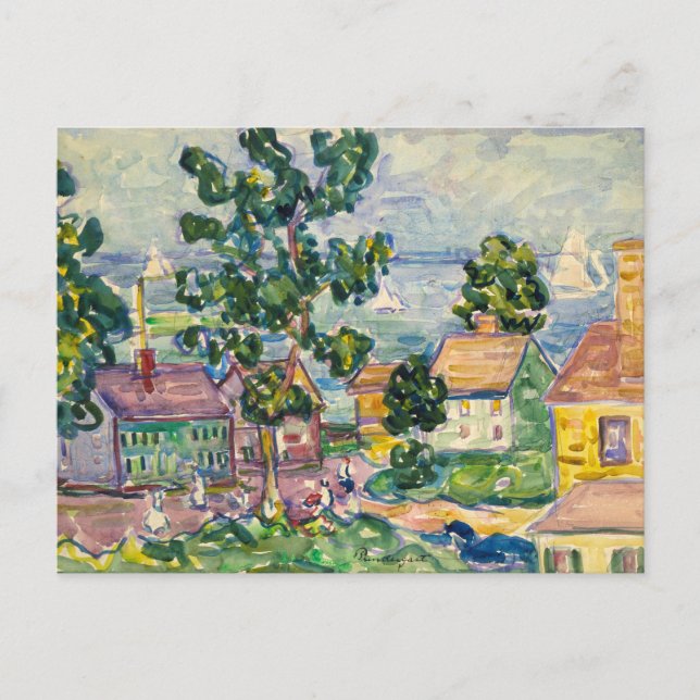 New England kustby | Maurice Prendergast Vykort (Framsida)