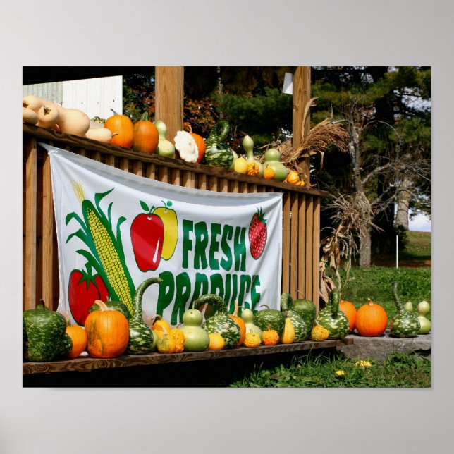 New England Land Farm stand Fall Poster (Framsidan)