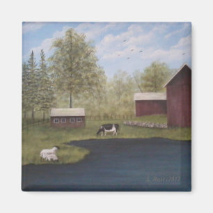 New England lantgård Magnet