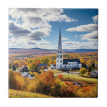 New England Ligcape i Fall Kakelplatta<br><div class="desc">New England-landskapet i fall,  färglös Vermont.</div>