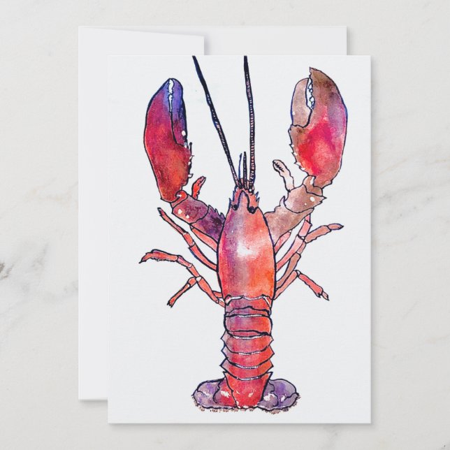 New England Lobster Note Card (tomt invändigt) Tack Kort (Framsida)