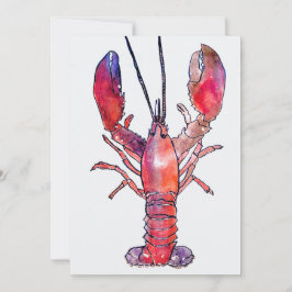 New England Lobster Note Card (tomt invändigt) Tack Kort