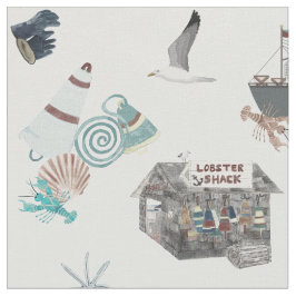 New England Lobster Shack Ditsy Tyg