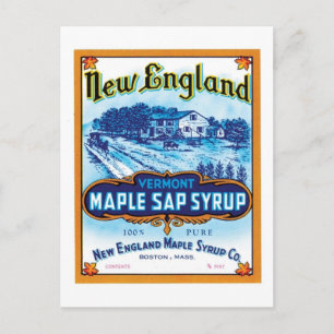 New England Maple Sap Syrup Ad Vykort