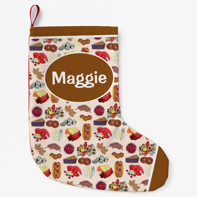 New England Mat Lobster Clams Cranbär Liten Julstrumpa (Framsidan)