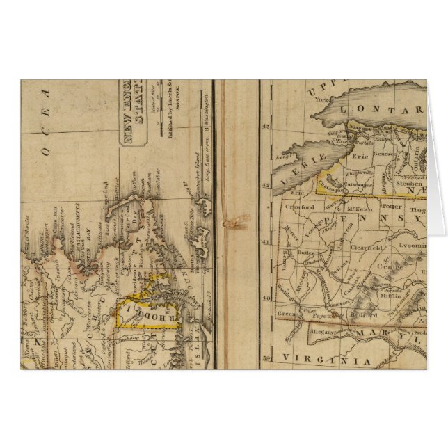 New England, Mitten Stater Hälsningskort (Framsidan Horizontal)