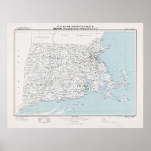 New England Stater Karta (1975) Poster