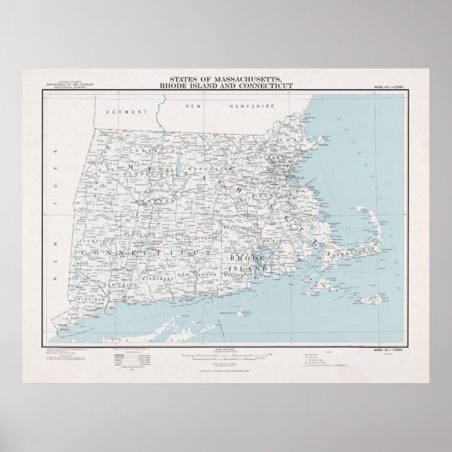 New England Stater Karta (1975) Poster (Framsidan)