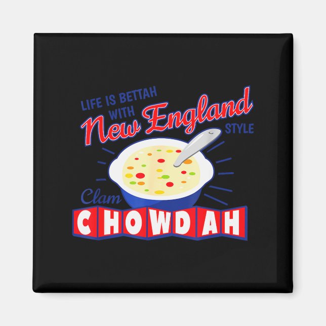 New England Style Clam Chowder  Magnet (Framsidan)
