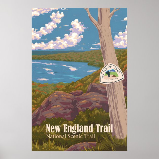 New England Trail Resemappningsaffisch Poster (Framsidan)