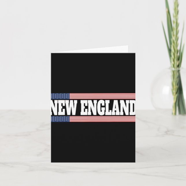 New England Usa Flag Patriotic State Varsity New E Kort (Framsida)