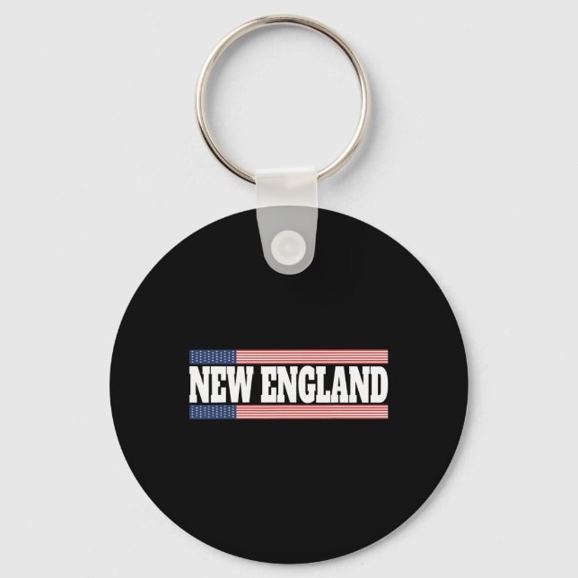 New England Usa Flag Patriotic State Varsity New E Nyckelring (Framsida)