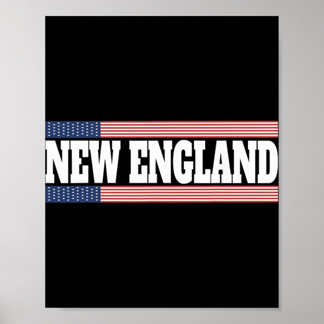 New England Usa Flag Patriotic State Varsity New E Poster (Framsidan)