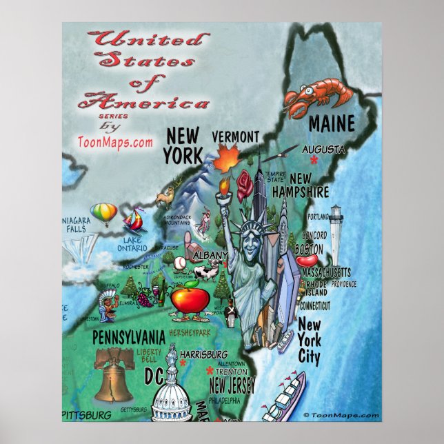 New England USA Poster (Framsidan)