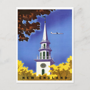 New England, utsiktstorn, vintage flygresor Vykort