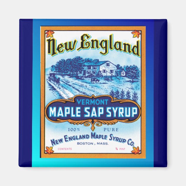 New England Vermont Maple Syrup Magnet (Framsidan)