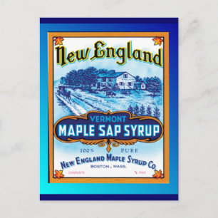 New England Vermont Maple Syrup Vykort