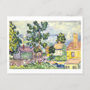New Englands Coastal Village Painting Vykort