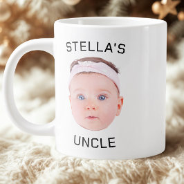 New farbror Gift Mugg, Anpassningsbar Baby Ansikte Jumbo Mugg