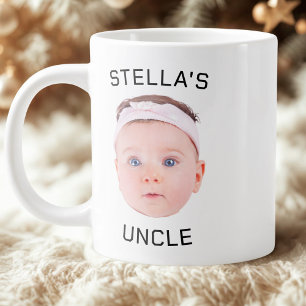 New farbror Gift Mugg, Anpassningsbar Baby Ansikte Jumbo Mugg