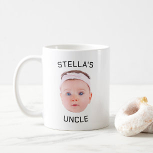 New farbror Gift Mugg, Anpassningsbar Baby Ansikte Kaffemugg