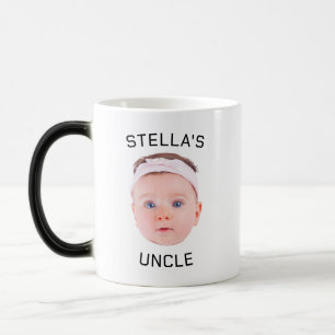 New farbror Gift Mugg, Anpassningsbar Baby Ansikte Magisk Mugg