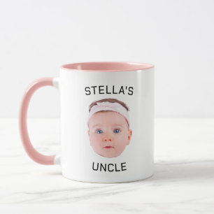 New farbror Gift Mugg, Anpassningsbar Baby Ansikte Mugg