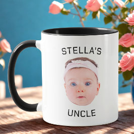 New farbror Gift Mugg, Anpassningsbar Baby Ansikte Mugg