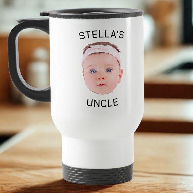 New farbror Gift Mugg, Anpassningsbar Baby Ansikte Resemugg (Skapare uppladdad)