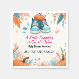 New Farm Rosa Blue Boho Girl Boy Fall Baby Shower Pappersservett