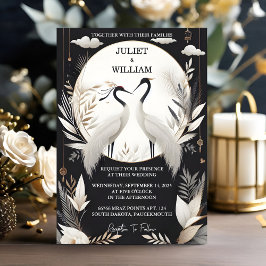 New Feather Rustic Asian Himlar Cloud Crane Bröllo Inbjudningar