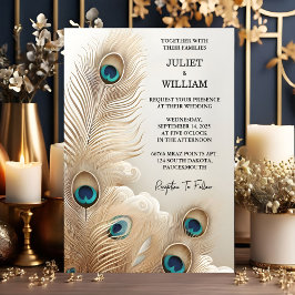 New Feather Rustic Asian Himlar Cloud Peacock Bröl Inbjudningar