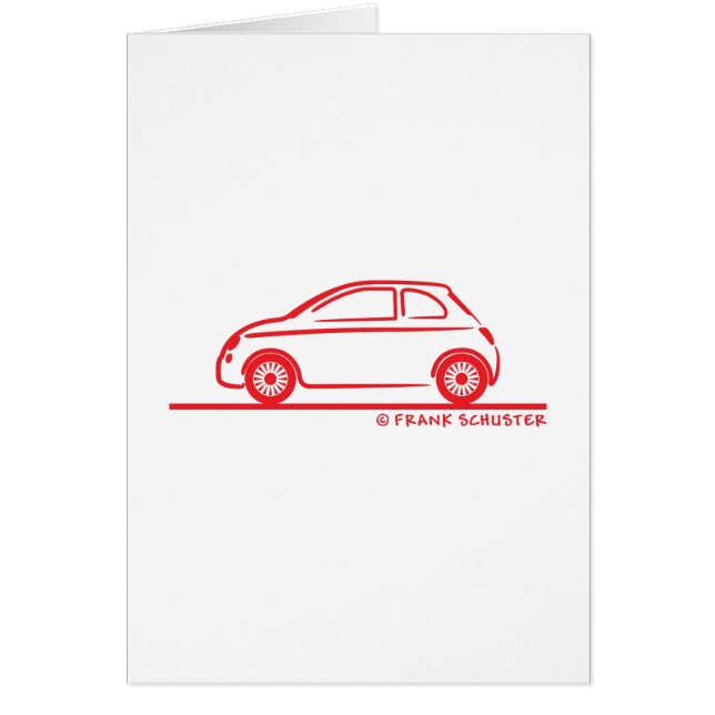 New Fiat 500 Cinquecento Hälsningskort (Framsidan)