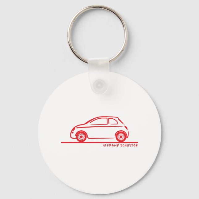 New Fiat 500 Cinquecento Nyckelring (Framsida)