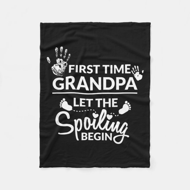 New First Time Grandpa Let The Siling Begin Gift  Fleecefilt (Framsidan)