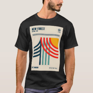 New Forest National Park Retro Travel Art T Shirt