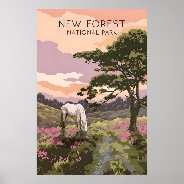 New Forest Nationalpark Reseskylt Poster (Framsidan)