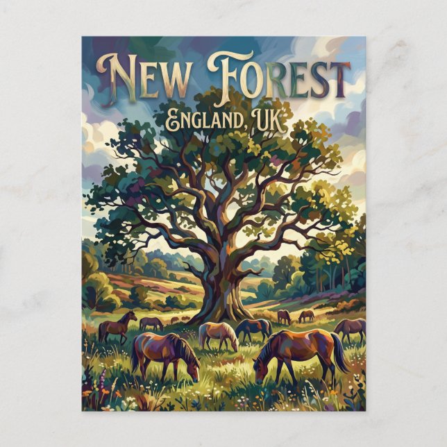 New Forest nationalpark Storbritannien Vykort (Framsida)