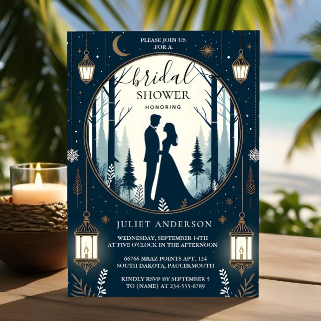 New Forest Stars Snö Bright Winter Möhippa Inbjudningar (Skapare uppladdad)