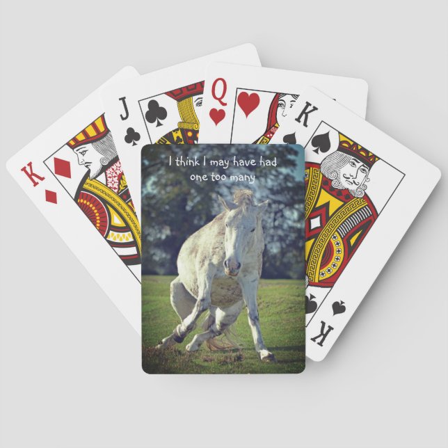 New Forest White Pony Funny Pose Casinokort (Baksidan)