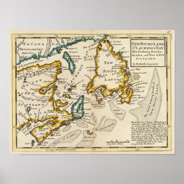 New Found Land, St Laurence Bay, Acadia Poster (Framsidan)