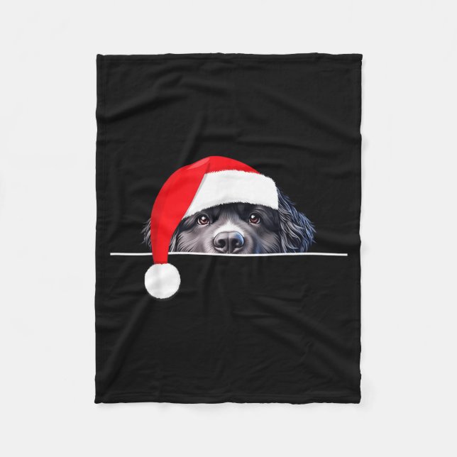 New Foundland Dog Lover Funny Santa Hat Christmas  Fleecefilt (Framsidan)